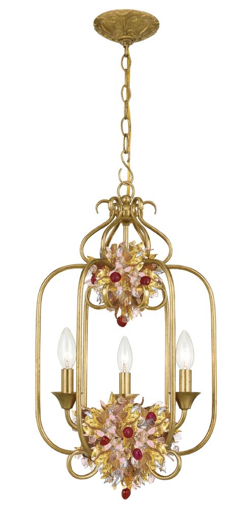 Fiore 3 Light Gold Leaf Lanterns