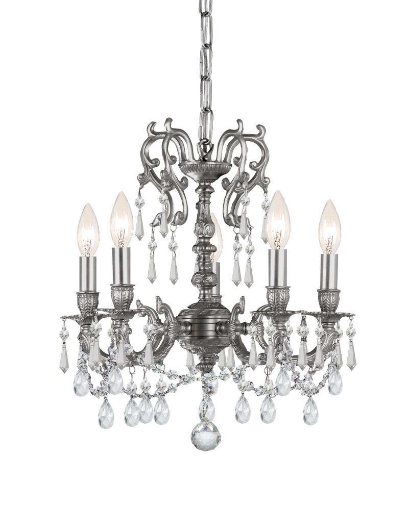 Gramercy 5 Light Clear Crystal Pewter Mini Chandelier I