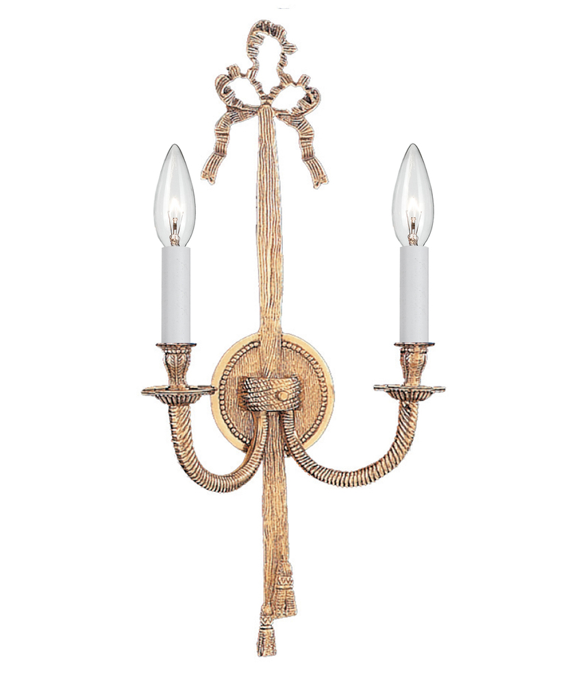 2 Light Olde Brass Cast Brass Wall Mount II