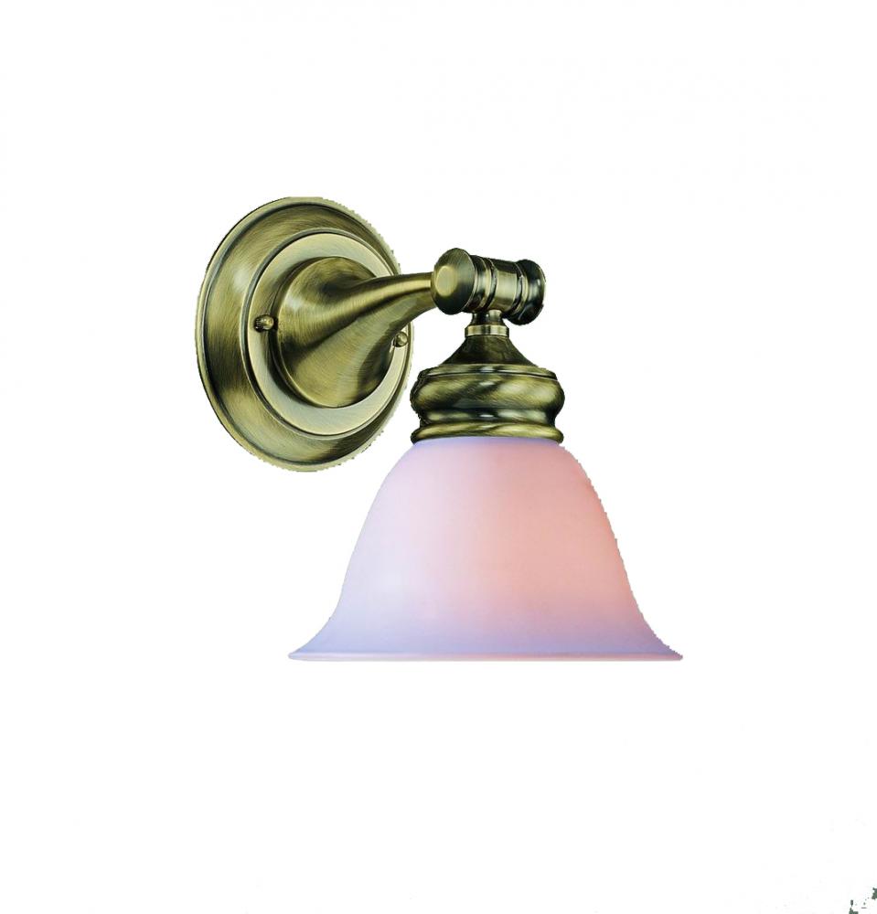 Crystorama 1 Light Antique Brass Sconce