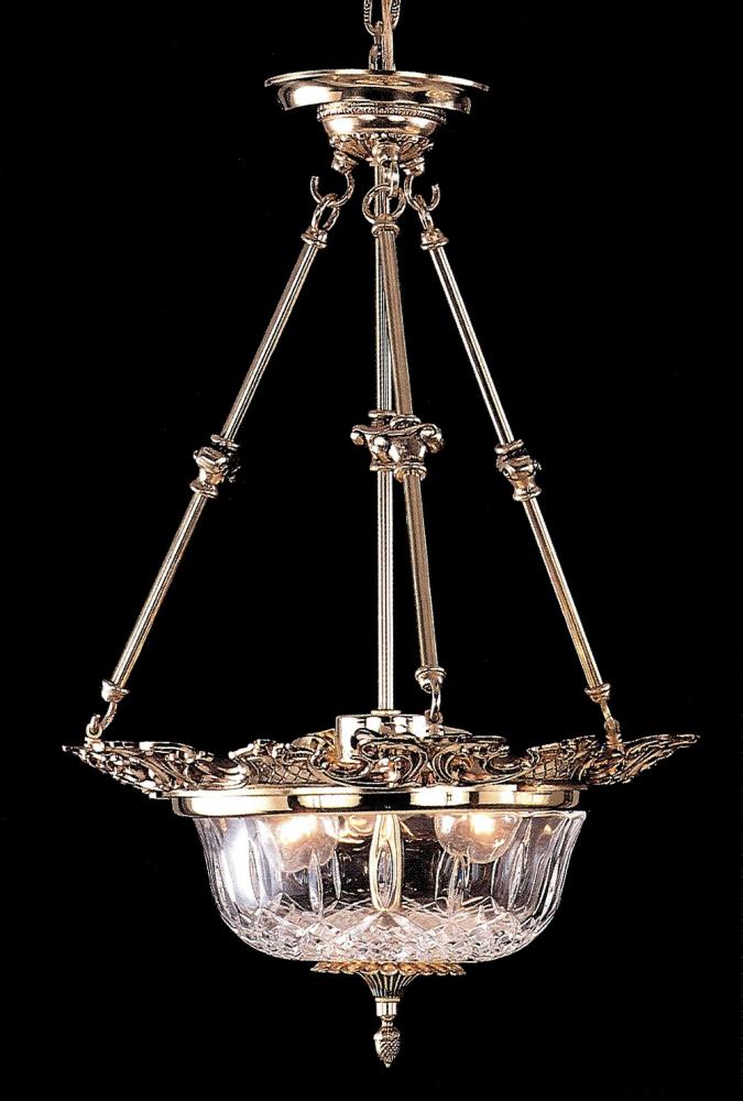 Crystorama 3 Light European Cast Brass Chandelier