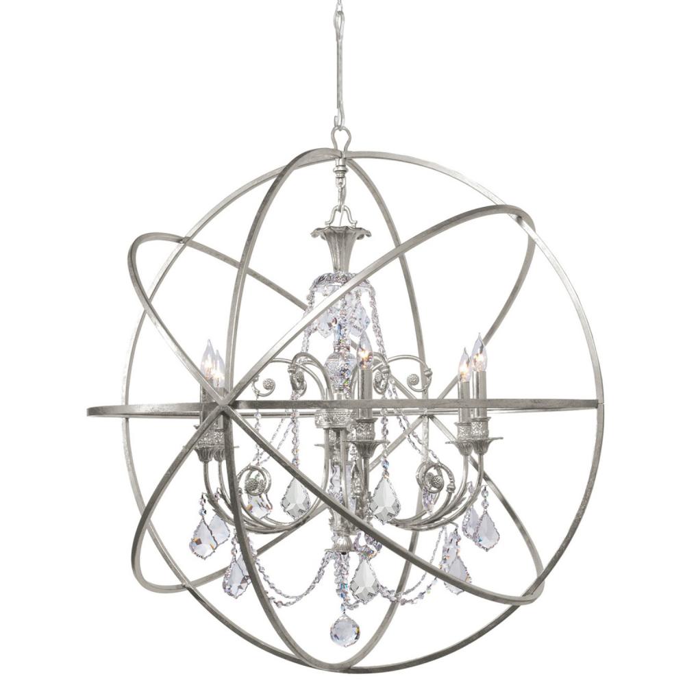 Solaris 6 Light Olde Silver Chandelier