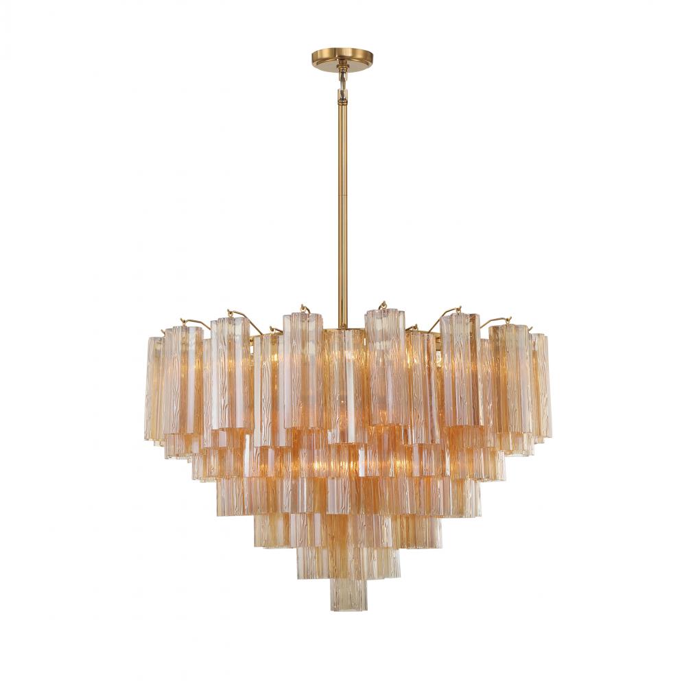 Addis 16 Light Aged Brass Chandelier