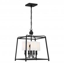 Crystorama 2245-BF - Libby Langdon Sylvan 4 Light Black Forged Lantern Chandelier