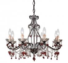 Crystorama 4509-DR - Paris Market 8 Light Amber Crystal Rust Chandelier