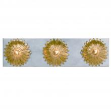  503-GA-SA - Broche 3 Light Antique Gold + Antique Silver Bathroom Vanity