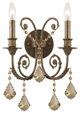 Crystorama 5112-EB-GT-S - Regis 2 Light Golden Teak Swarovski Strass Crystal Bronze Sconce