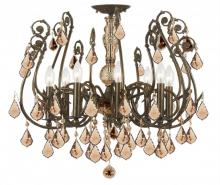 Crystorama 5118-EB-GT-MWP - Regis 8 Light Golden Teak Hand Cut Crystal Semi-Flush