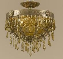 Crystorama 5175-AG-GT-MWP - Regal 2 Light Golden Teak Hand Cut Crystal Semi-Flush