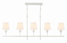 Crystorama 537-MT - Broche 5 Light Matte White Linear Chandelier