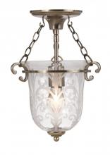 Crystorama 5760-AB - 1 Light Brass Glass Pendant II