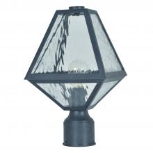 Crystorama GLA-9707-WT-BC - Brian Patrick Flynn Glacier 1 Light Black Charcoal Small Outdoor Post