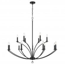 Crystorama MIL-8015-BK - Mila 15 Light Black Chandelier