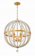 Crystorama ROX-A9006-GA - Roxy 6 Light Antique Gold Chandelier