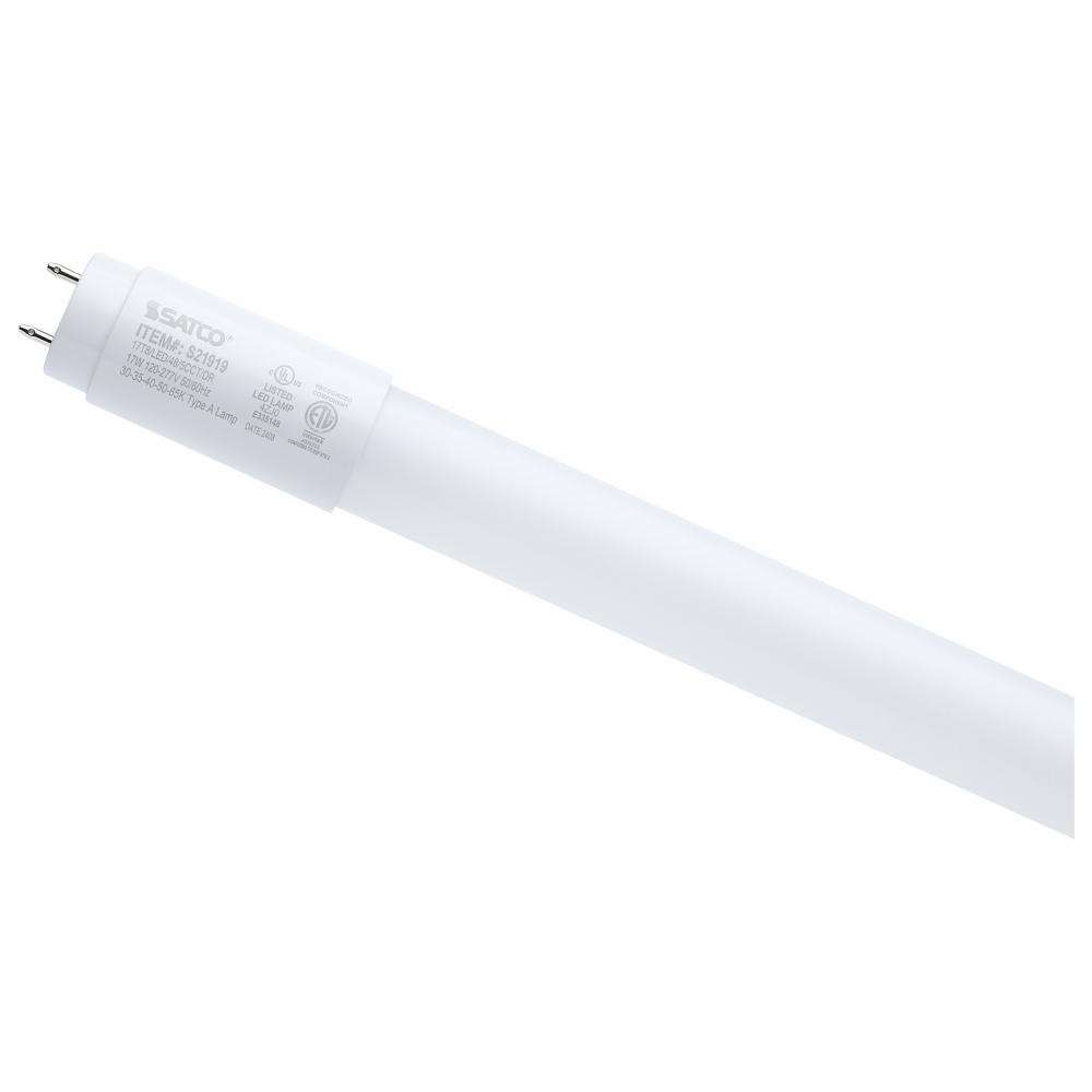 17 Watt; 4 Foot T8 LED; G13 Base; 30K/35K/40K/50K/65K CCT Selectable; Type A; Frost