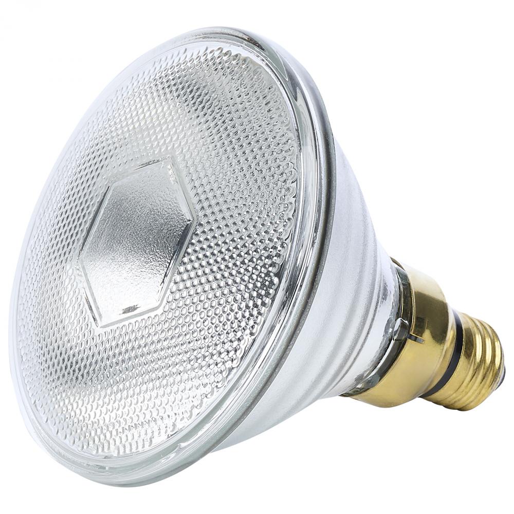 125 Watt PAR38 Incandescent; Clear Heat; Medium Base; Weatherproof; 120 Volt