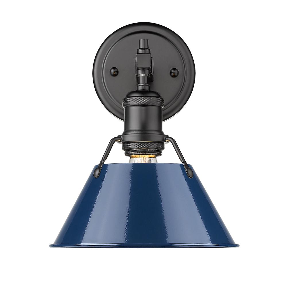 Orwell 1-Light Bath Vanity in Matte Black with Matte Navy