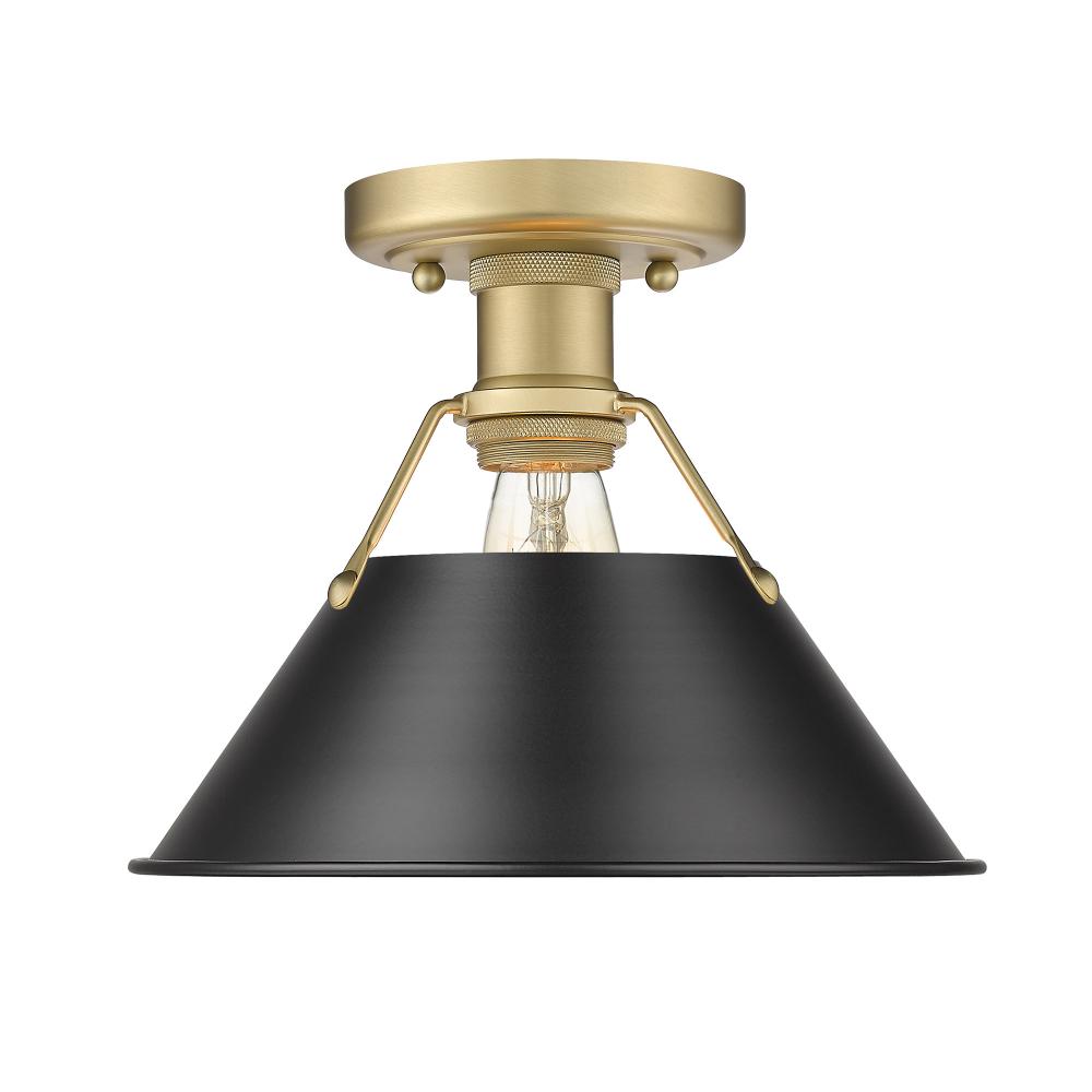 Orwell 1-Light Flush Mount in Brushed Champagne Bronze with Matte Black