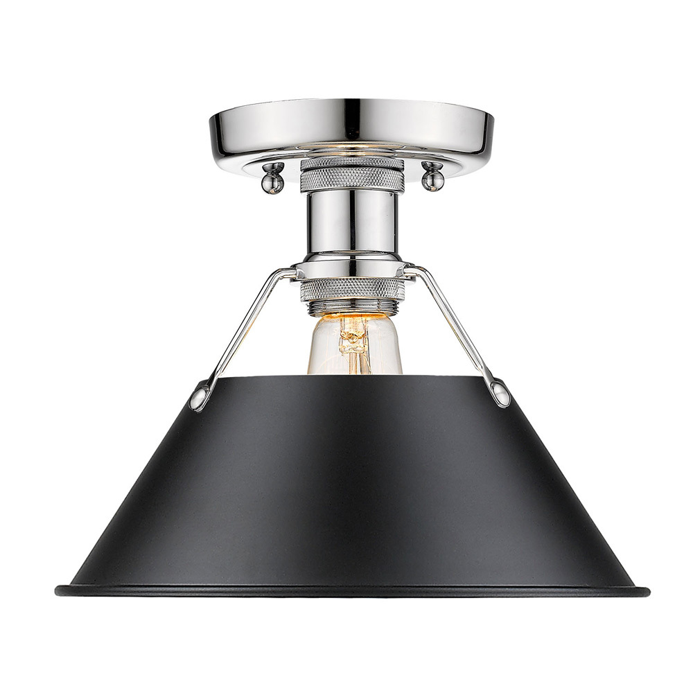 Orwell 1-Light Flush Mount in Chrome with Matte Black