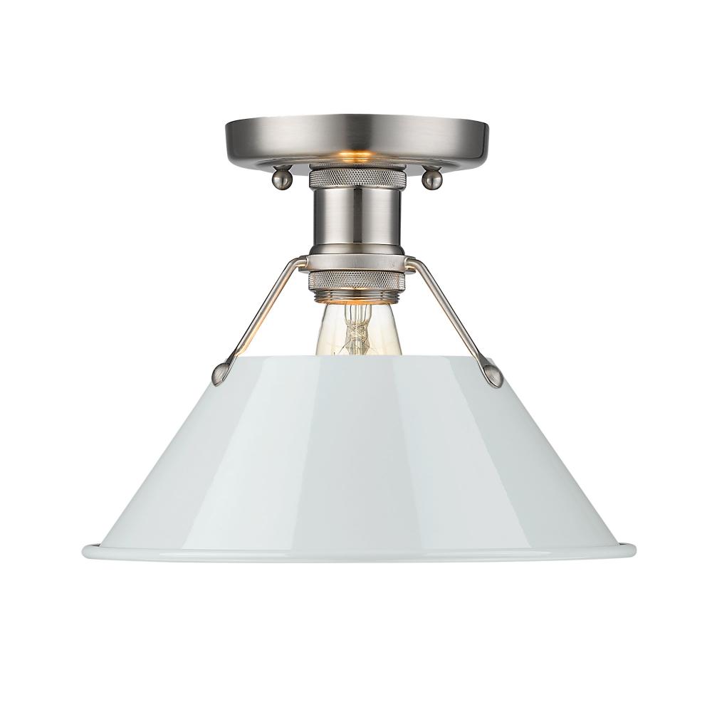 Orwell 1-Light Flush Mount in Pewter with Dusky Blue