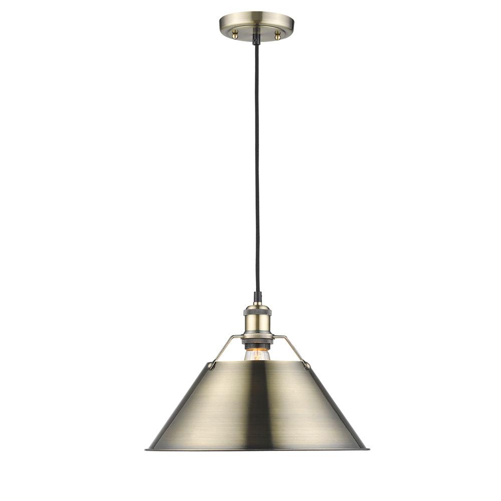 Orwell 14" Wide Large Pendant in Aged Brass