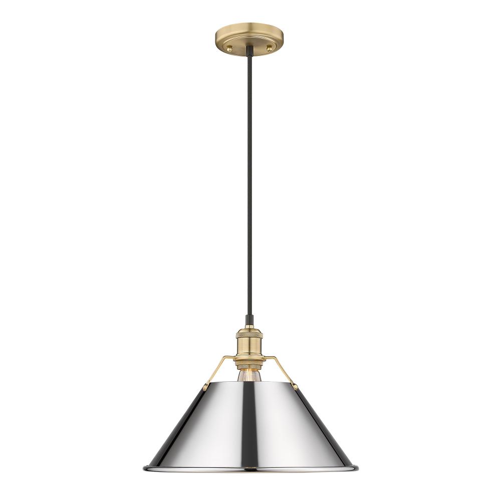 Orwell 14" Wide Large Pendant in Brushed Champagne Bronze with Chrome