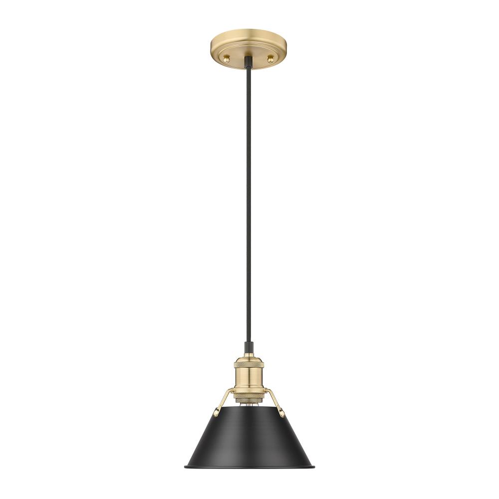 Orwell BCB Small Pendant - 7" in Brushed Champagne Bronze with Matte Black shade