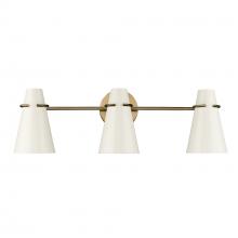 Golden 2122-BA3 MBS-GE - Reeva 3 Light Bath Vanity in Modern Brass with Glossy Ecru Shade