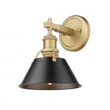 Golden 3306-BA1 BCB-BLK - Orwell BCB 1 Light Bath Vanity in Brushed Champagne Bronze with Matte Black shade