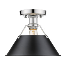 Golden 3306-FM CH-BLK - Orwell 1-Light Flush Mount in Chrome with Matte Black