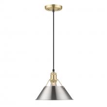 Golden 3306-M BCB-PW - Orwell BCB Medium Pendant - 10" in Brushed Champagne Bronze with Pewter shade