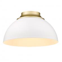 Golden 6956-FM OG-WHT - Zoey Flush Mount in Olympic Gold with Matte White Shade