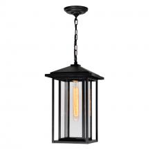 CWI LIGHTING 0417P9-1-101 - Crawford 1 Light Black Outdoor Hanging Light