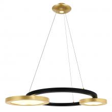 CWI LIGHTING 1215P37-2-625 - Deux Lunes LED Chandelier With Sun Gold & Black Finish