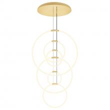 CWI LIGHTING 1273P35-6-602-R - Hoops 6 Light LED Chandelier With Satin Gold Finish