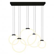 CWI LIGHTING 1273P44-5-101-RC - Hoops 5 Light LED Chandelier With Black Finish