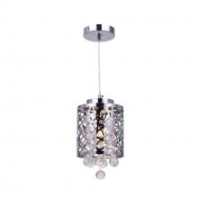 CWI LIGHTING 5008P6ST - Eternity 1 Light Drum Shade Mini Pendant With Chrome Finish