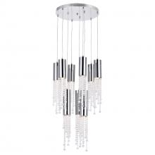 CWI LIGHTING 5081P20C-R - Extended 9 Light Multi Light Pendant With Chrome Finish