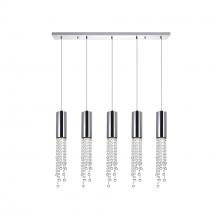 CWI LIGHTING 5081P40C-RC - Extended 5 Light Multi Light Pendant With Chrome Finish