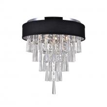 CWI LIGHTING 5523C16C (Black) - Franca 4 Light Drum Shade Flush Mount With Chrome Finish