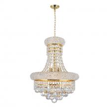 CWI LIGHTING 8001P14G - Empire 6 Light Chandelier With Gold Finish