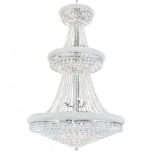 CWI LIGHTING 8001P36C - Empire 34 Light Down Chandelier With Chrome Finish