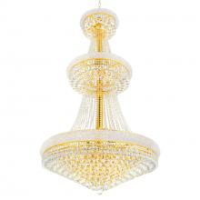 CWI LIGHTING 8001P36G - Empire 34 Light Down Chandelier With Gold Finish