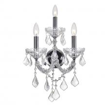 CWI LIGHTING 8318W12C-3 (Clear) - Maria Theresa 3 Light Wall Sconce With Chrome Finish