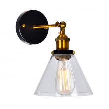 CWI LIGHTING 9735W7-1-101 - Eustis 1 Light Wall Sconce With Black & Gold Brass Finish