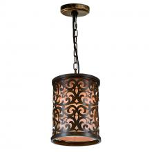 CWI LIGHTING 9807P9-1-116 - Nicole 1 Light Drum Shade Mini Pendant With Brushed Chocolate Finish