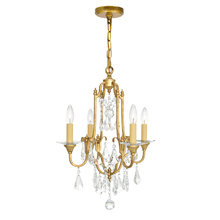 CWI LIGHTING 9836P17-4-125 - Electra 4 Light Up Chandelier With Oxidized Bronze Finish