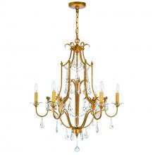 CWI LIGHTING 9836P28-6-125 - Electra 6 Light Up Chandelier With Oxidized Bronze Finish