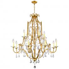 CWI LIGHTING 9836P37-12-125 - Electra 12 Light Up Chandelier With Oxidized Bronze Finish