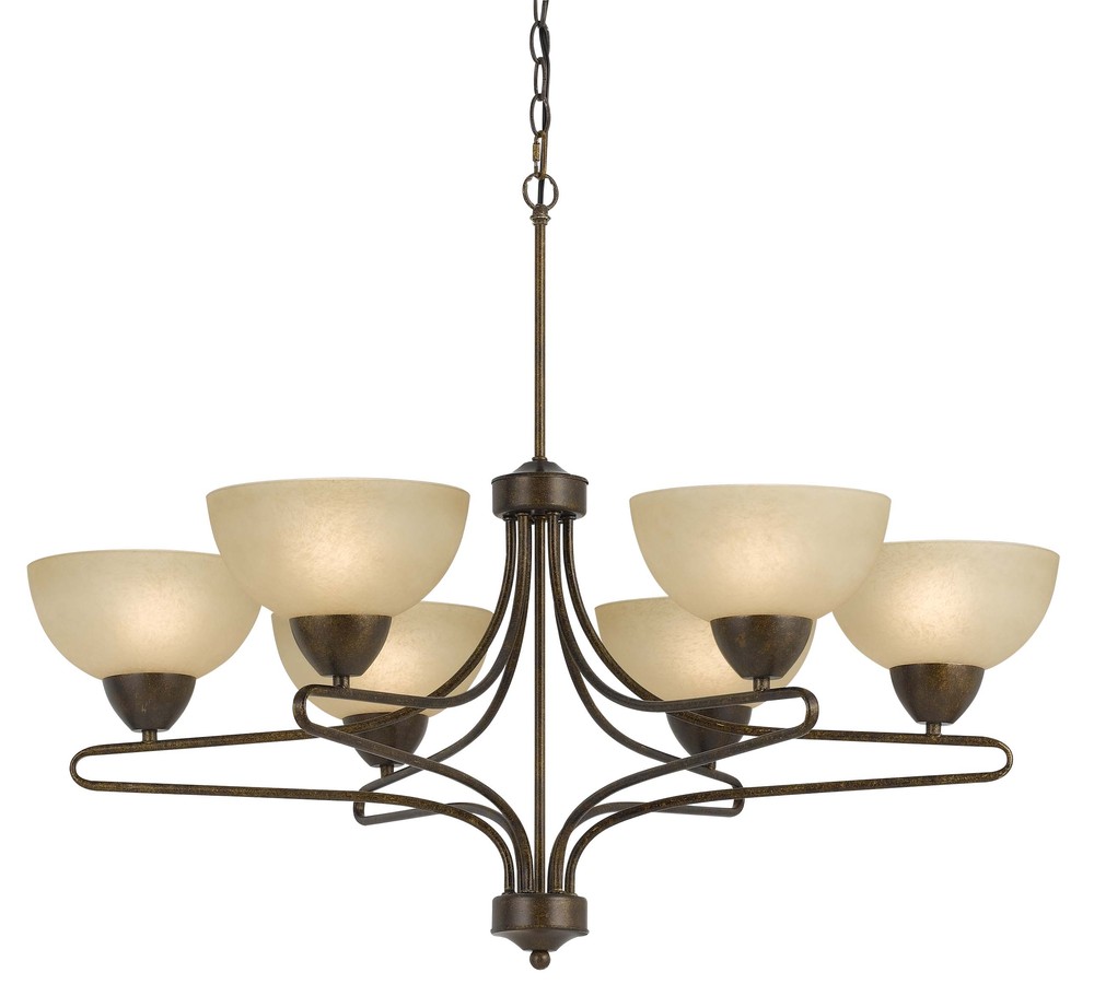 27.50" Six Light Chandelier in Rust